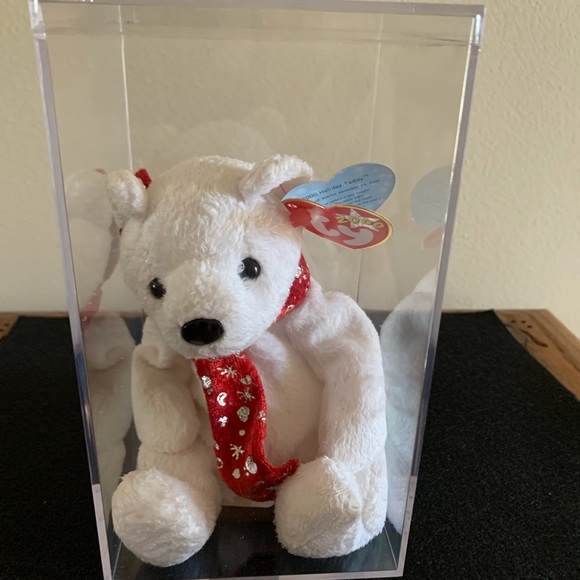 2000 TY Holiday Teddy, new in display case - Picture 2 of 6